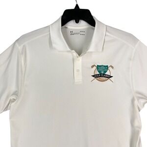 Under Armour Heatgear Loose Polo Golf Shirt Mens Large Classic Tuomey White